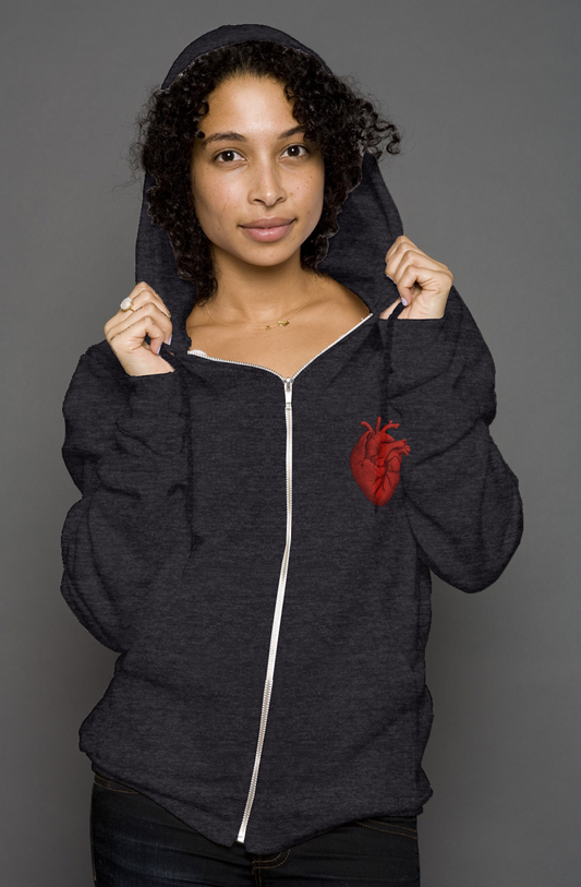 unisex heather zip hoody